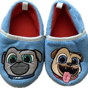 Disney Puppy Dog Pals Toddler & Kids Bingo & Rolly Plush Slippers Sz 5/6